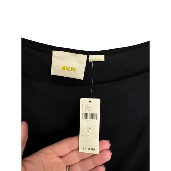Maeve Anthropologie Sleeveless Little Black Minimalist Slip Dress NWT Size XL - Picture 3 of 7